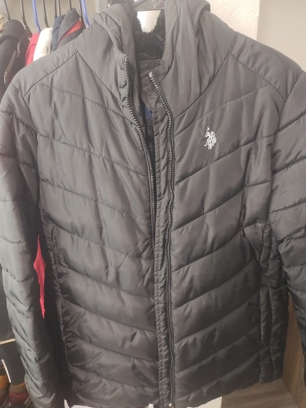 U.S. Polo Assn. Men’s Black Quilted Hooded Puffer Jacket